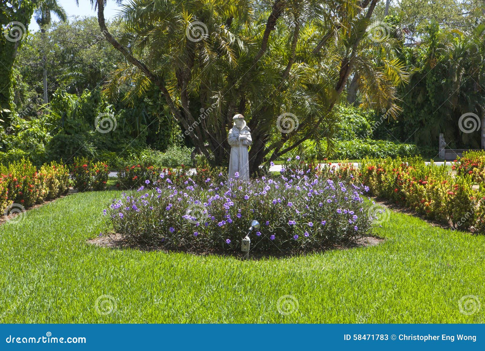 St. Francis in the Garden stock image. Image of states 58471783