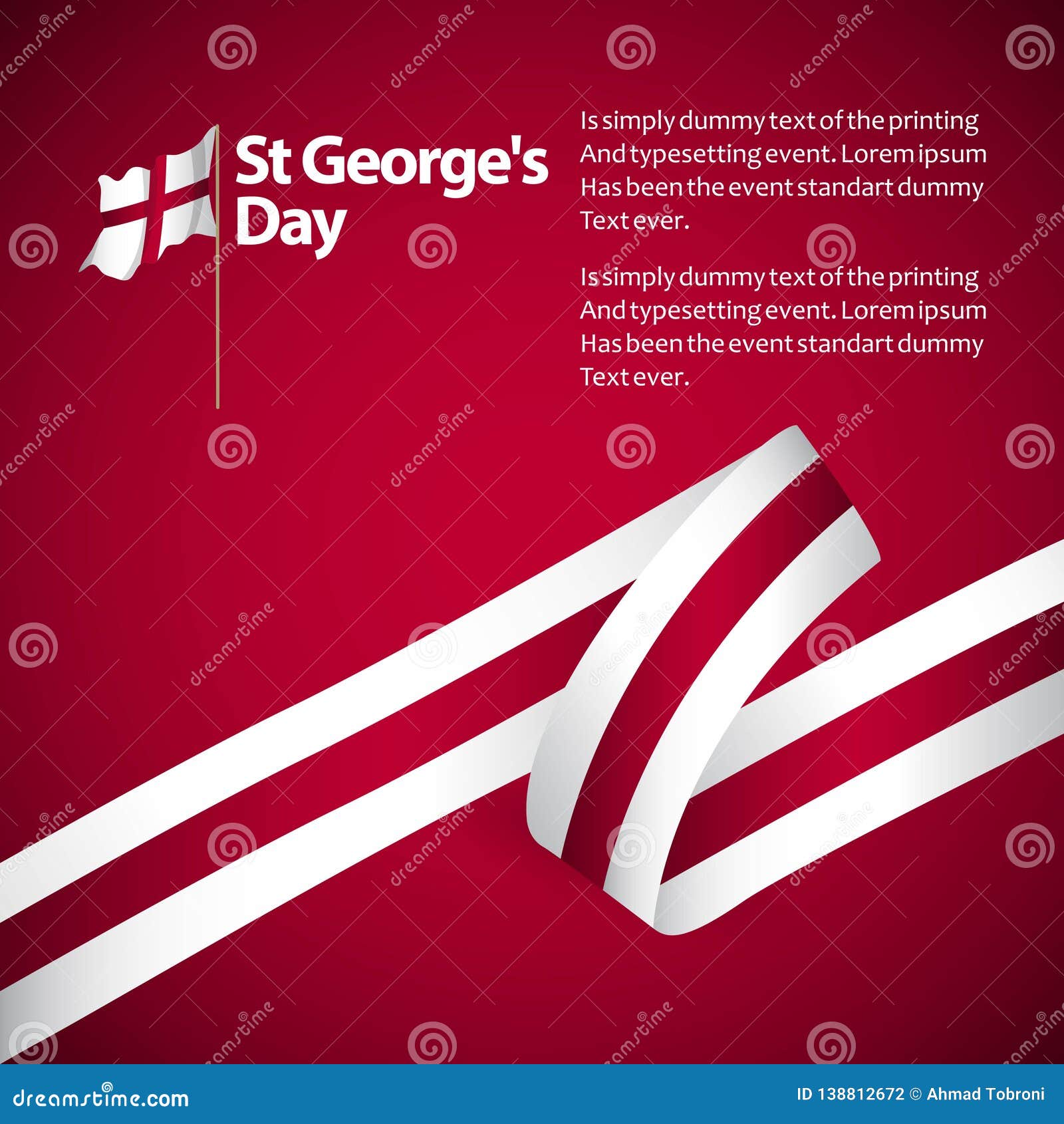 ST George Day Vector Template Design Illustration Stock Illustration