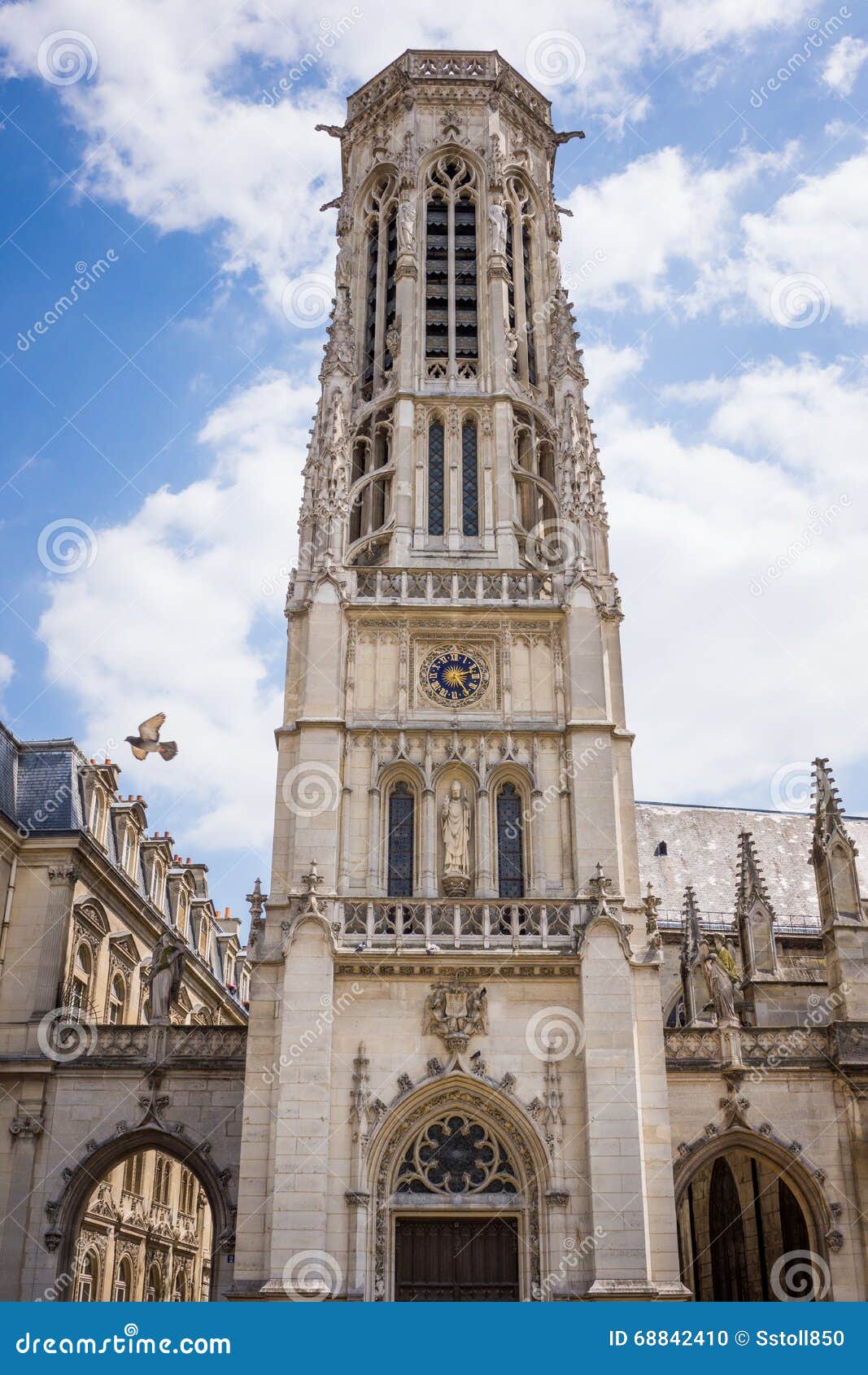 St Germain church, Paris stock photo. Image of blue, steeple 68842410