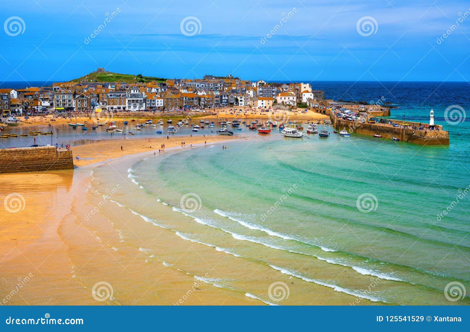 st ives, a popular seaside town and port in cornwall, england