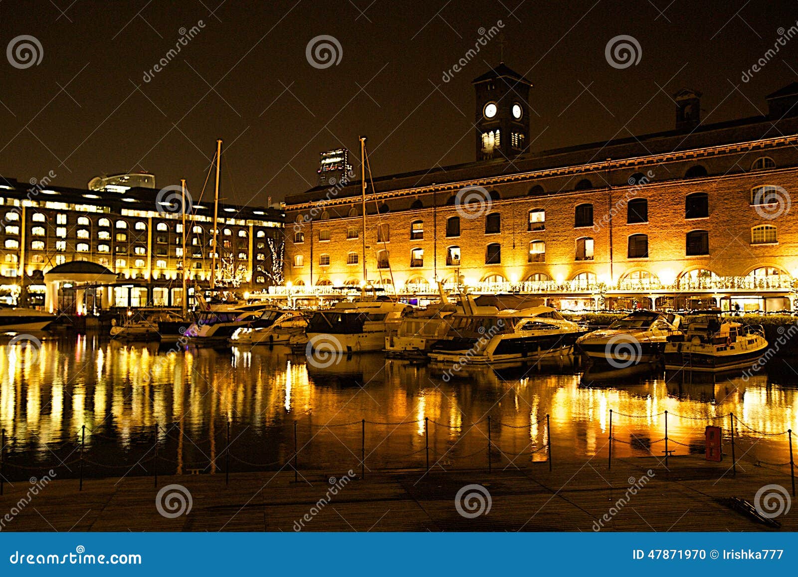 St Katharine S Dock at Night Editorial Image Image of private