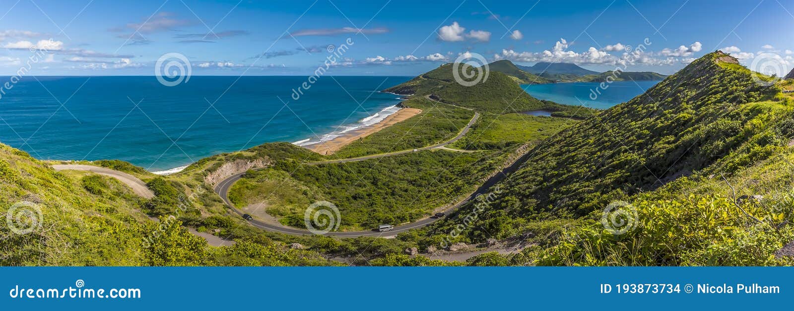 St Kitts Stretches into the Distance Viewed from Timothy Hill Stock