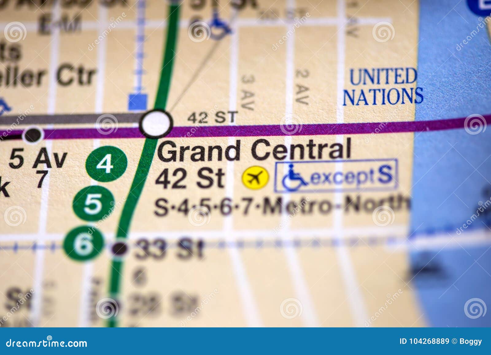 St Lexington sistema de pesos americano, línea expresa de Grand Central 42 de Pelham NYC EE.UU. El St Lexington Av/Pelham de Grand Central 42 expresa la línea NYC Los E.E.U.U. en mapa