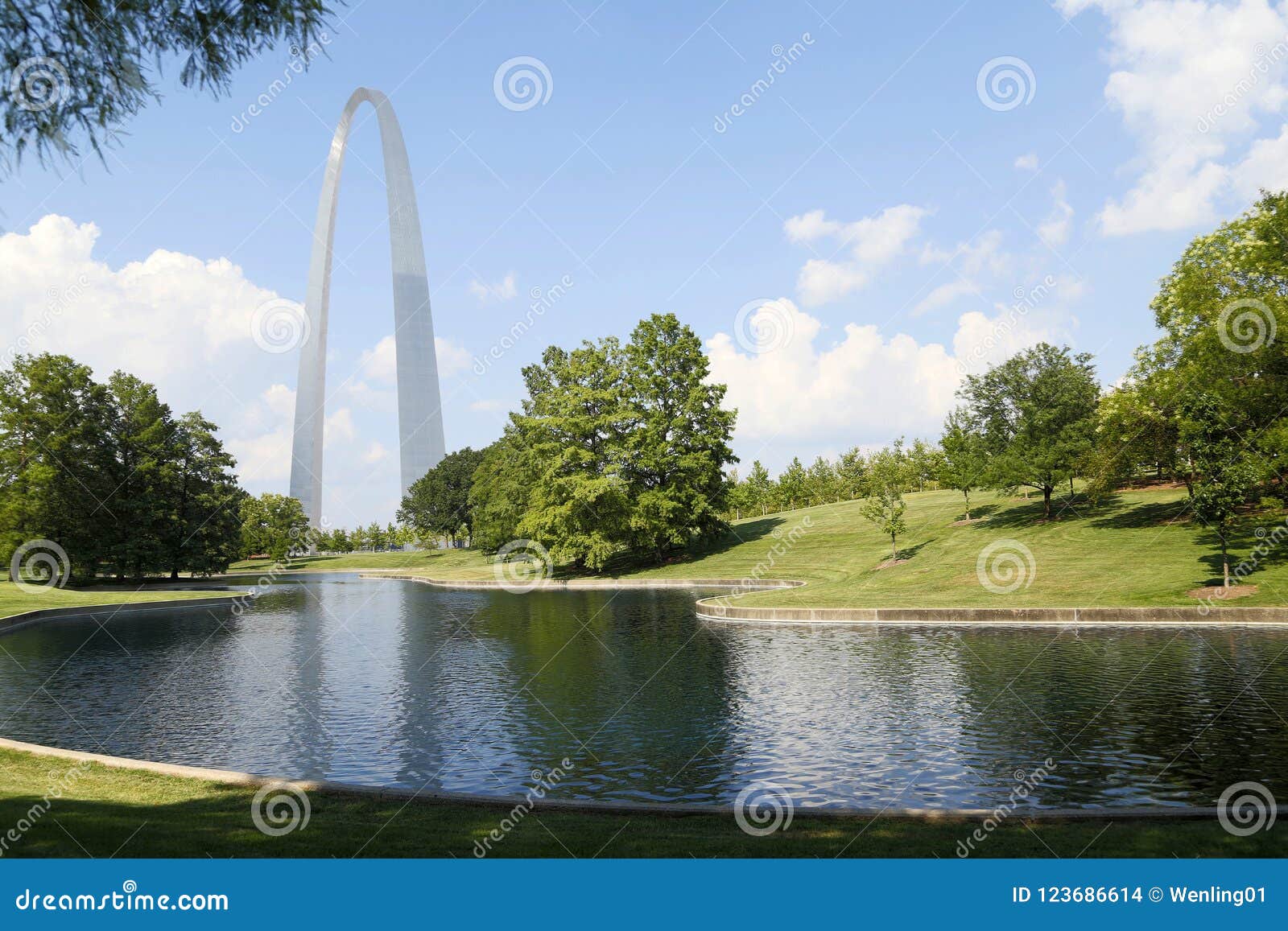 ST Louis Landmarks Gateway Arch National Park MO USA Stock Photo - Image of trees, landscapes ...