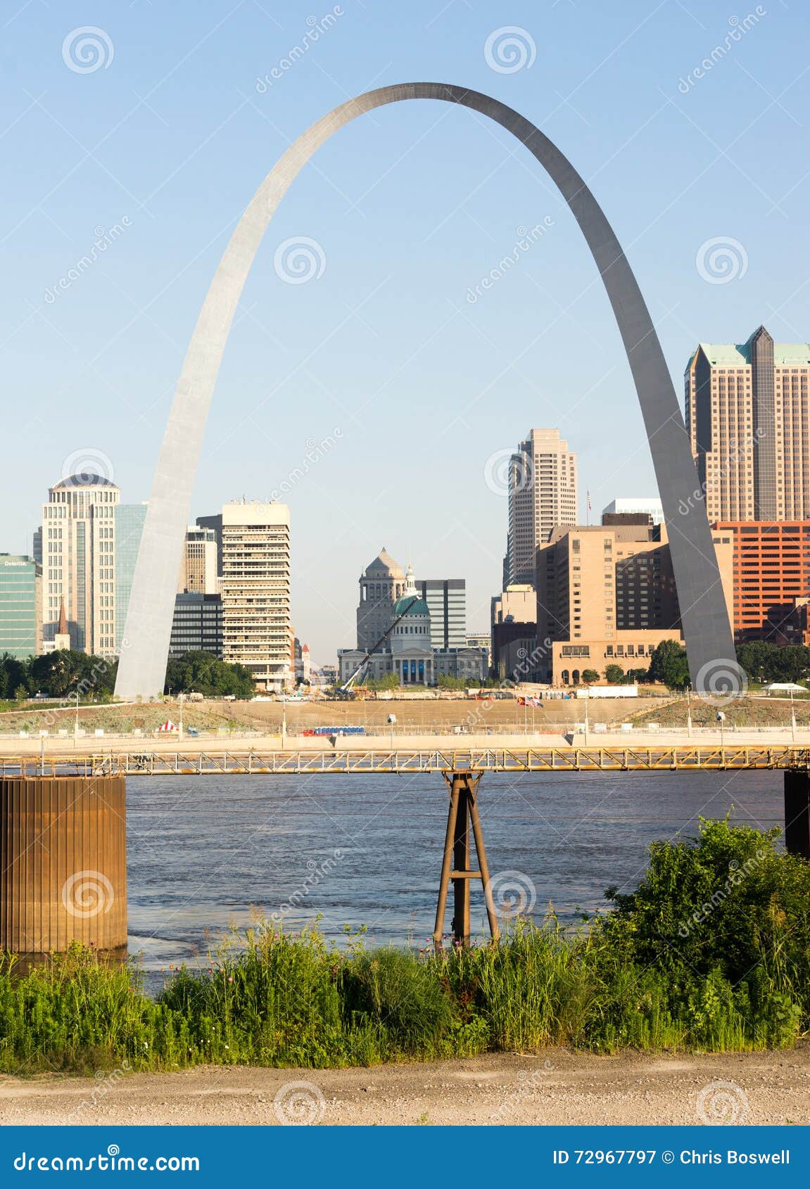 St Louis Missouri Downtown City Skline Arch Gateway West Stock Image - Image of famous ...