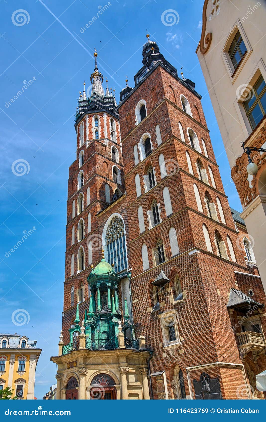 st. mary`s catholic church bazylika mariacka in krakow, poland