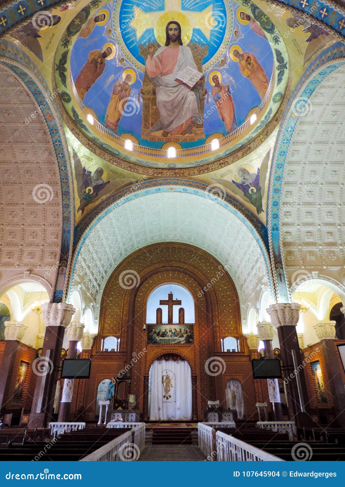 Inside St. Mina Cathedral at Egypt Editorial Stock Image Image of