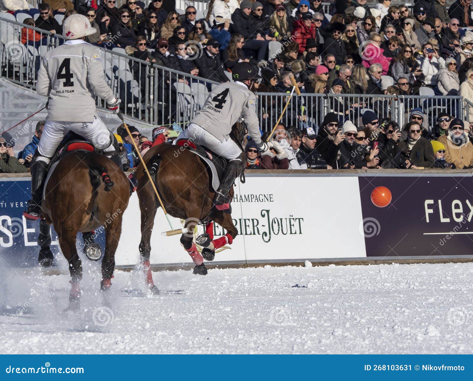 St. Moritz January 29, 2023 Game Actions at the Snow Polo World Cup St.Moritz 2023 Finals