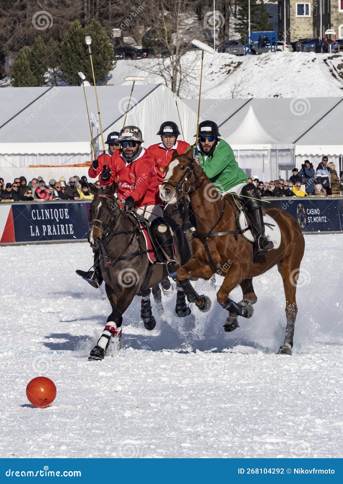 St. Moritz January 29, 2023 Game Actions at the Snow Polo World Cup St.Moritz 2023 Finals