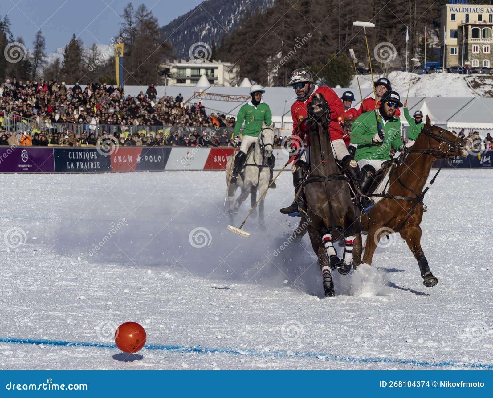 St. Moritz January 29, 2023 Game Actions at the Snow Polo World Cup St.Moritz 2023 Finals
