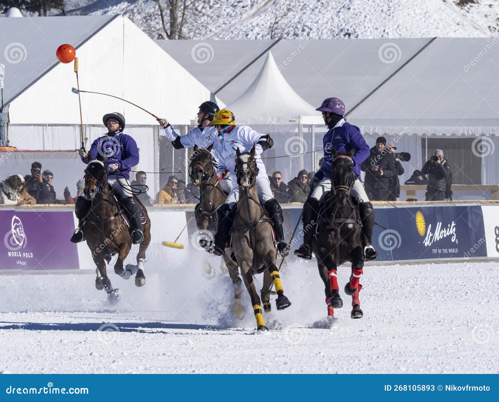 St. Moritz January 29, 2023 Game Actions at the Snow Polo World Cup St.Moritz 2023 Finals