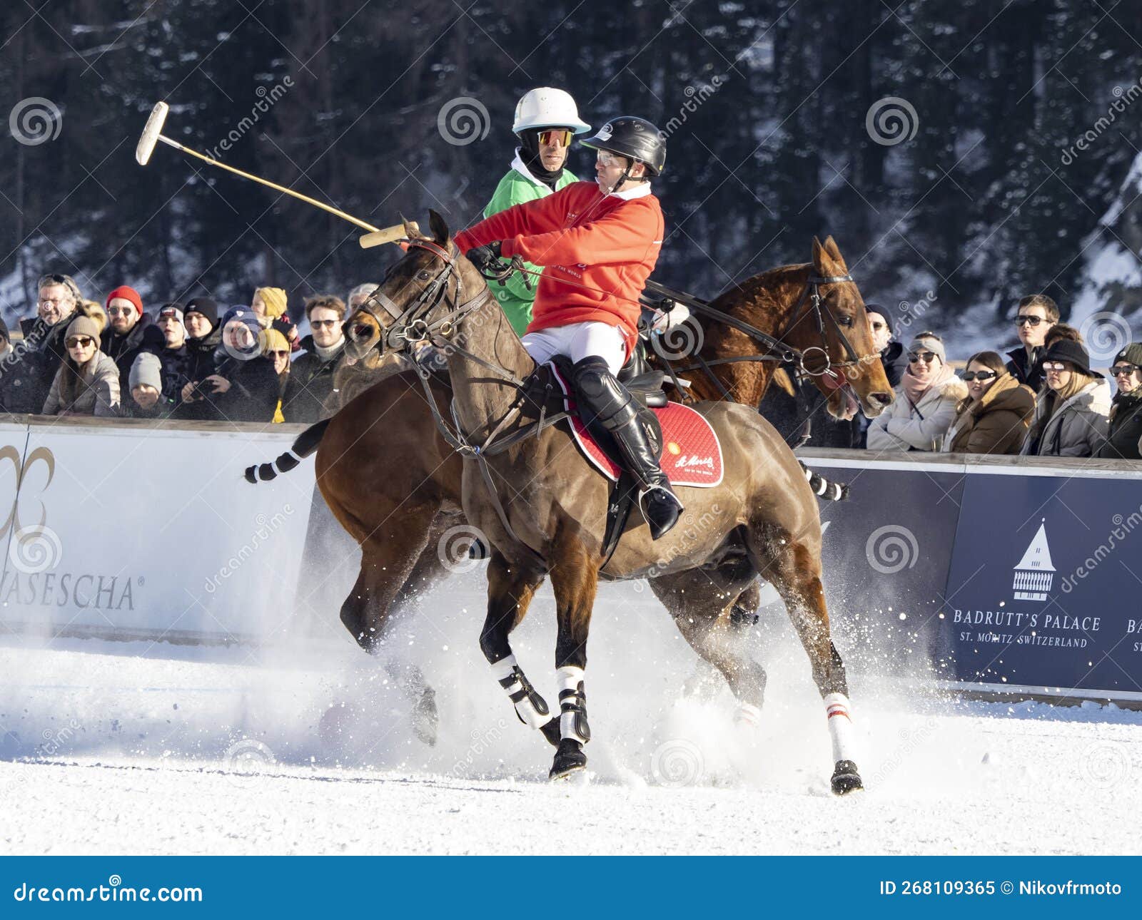 St. Moritz January 29, 2023 Game Actions at the Snow Polo World Cup St.Moritz 2023 Finals