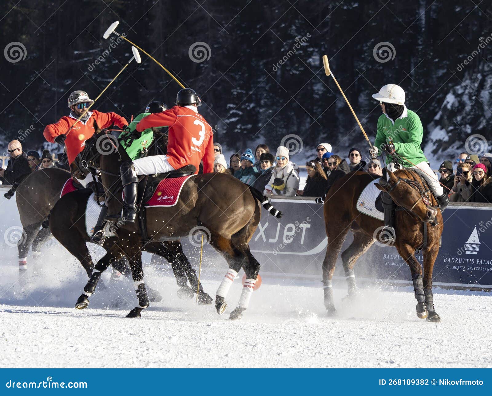 St. Moritz January 29, 2023 Game Actions at the Snow Polo World Cup St.Moritz 2023 Finals