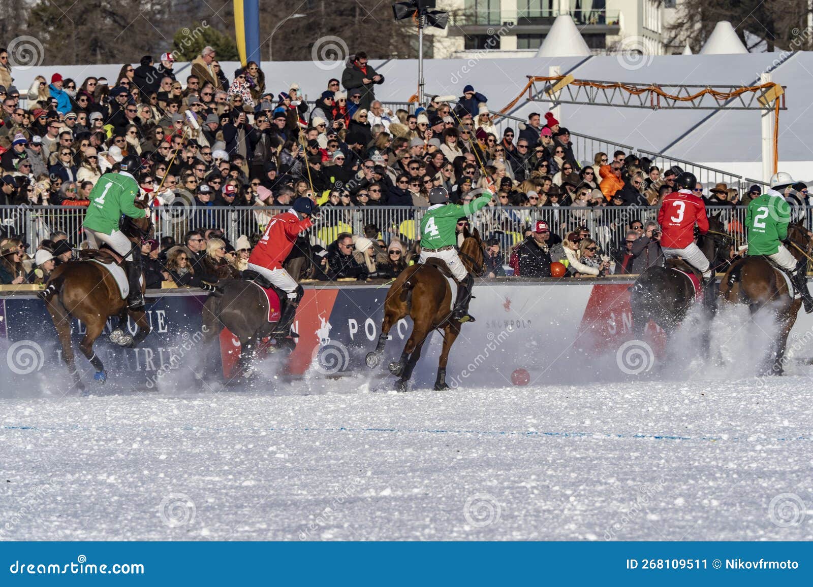 St. Moritz January 29, 2023 Game Actions at the Snow Polo World Cup St.Moritz 2023 Finals