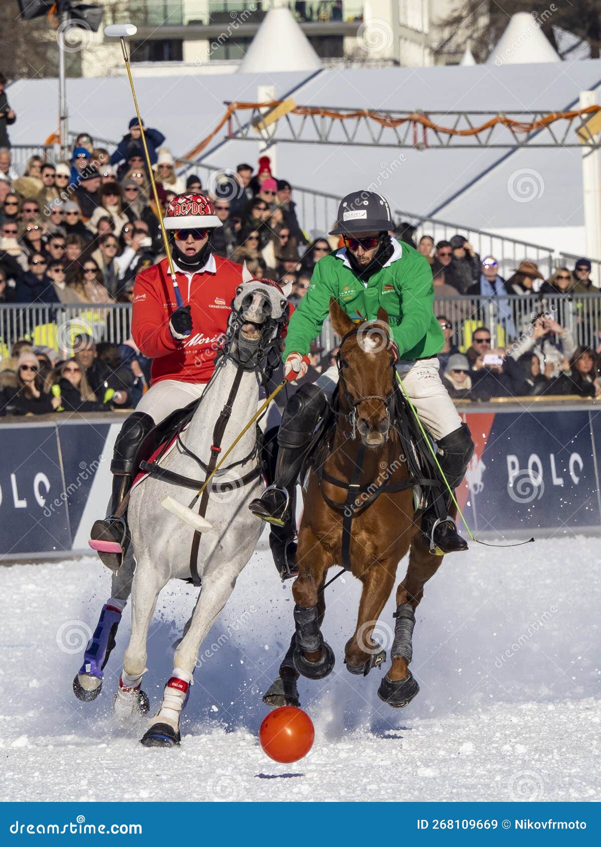 St. Moritz January 29, 2023 Game Actions at the Snow Polo World Cup St.Moritz 2023 Finals