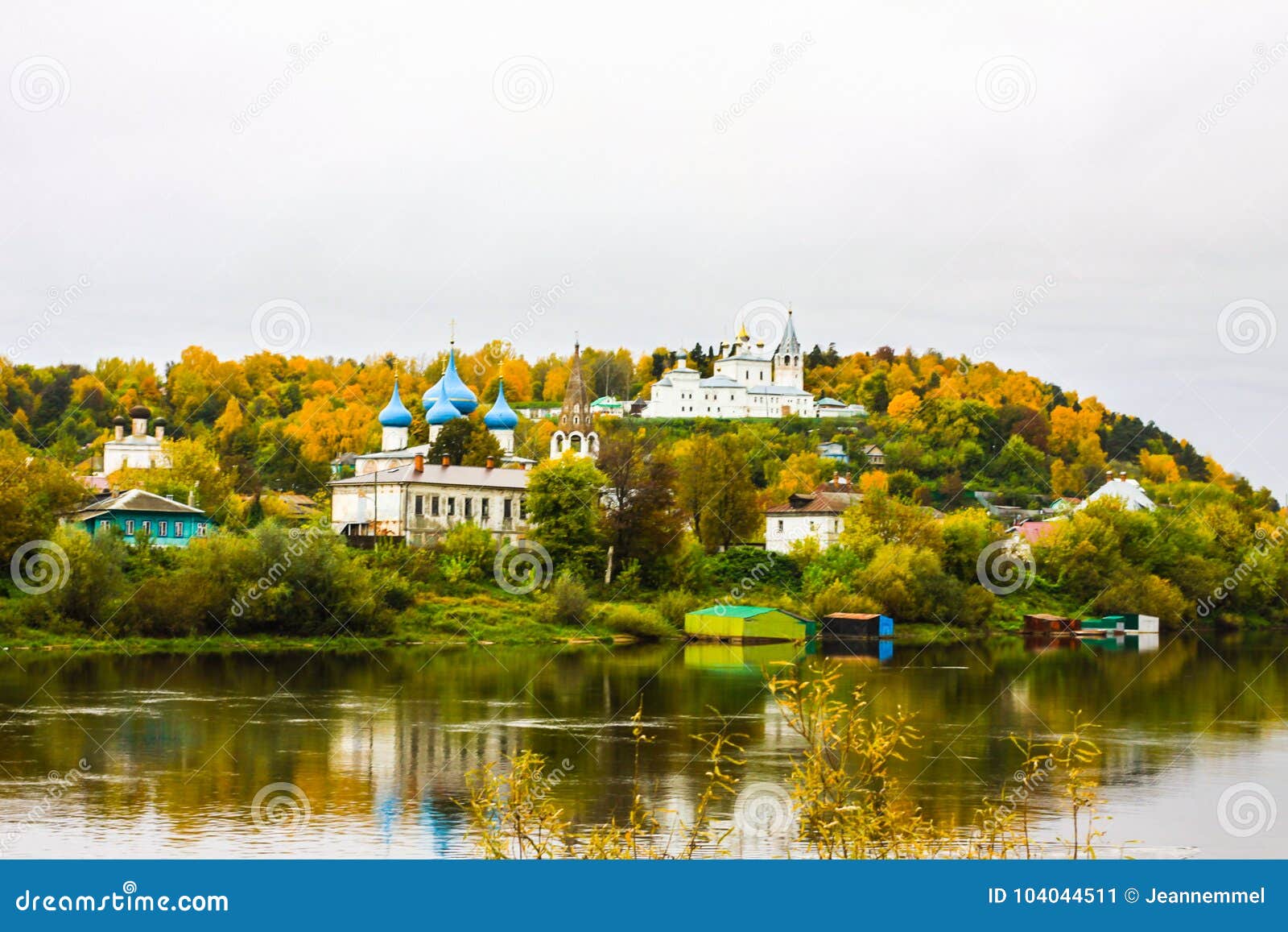 st. nichola`s holy trinity monastery svyato troitse nikolsky monastery and cathedral of the annunciation. view from the klyazma