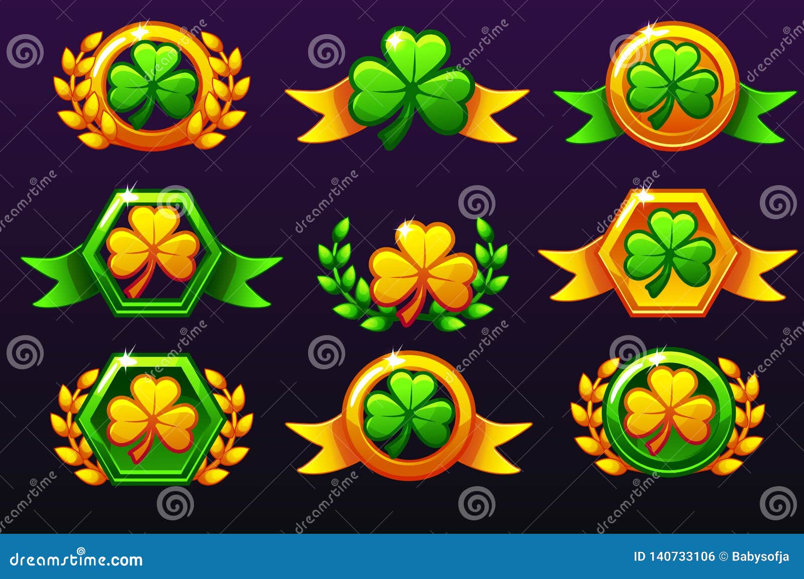 St Patrick Awards Laurel Wreath Of Victory And Clove For Mobile Game Ui Banner App Interface Slots Game Stock Vector Illustration Of Rating Gambling St Patrick Awards Laurel Wreath Of Victory And Clove For Mobile Game Ui Banner App Interface Slots Game Stock Vector Illustration Of Rating Gambling