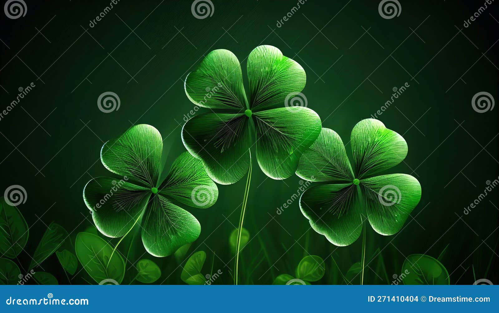 st. patrick's day abstract green background decorated with shamrock leaves. patrick day pub party generative ai
