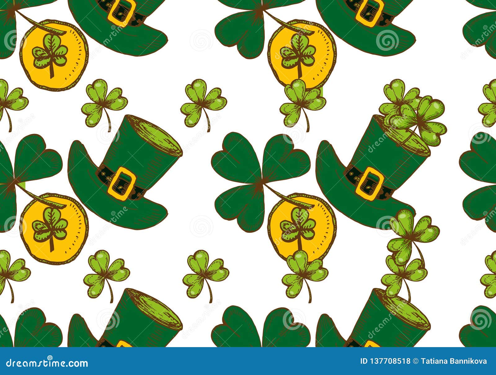 st. patrick`s day background.  seamless pattern