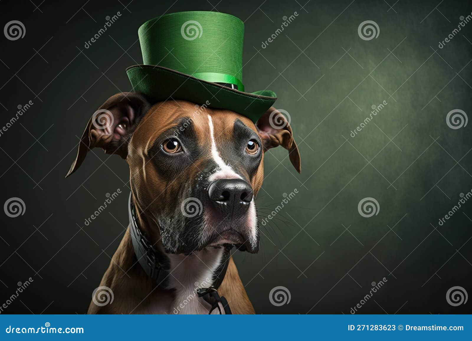 St. Patrick S Day. a Dog in a Green Hat Stock Illustration