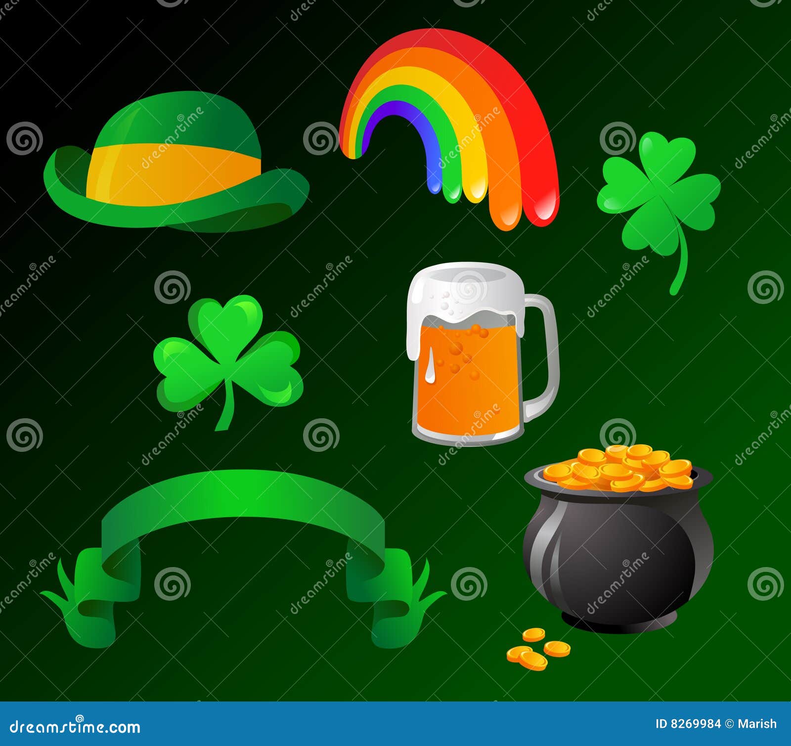 St. Patrick's day icons stock vector. Illustration of ribbon - 8269984