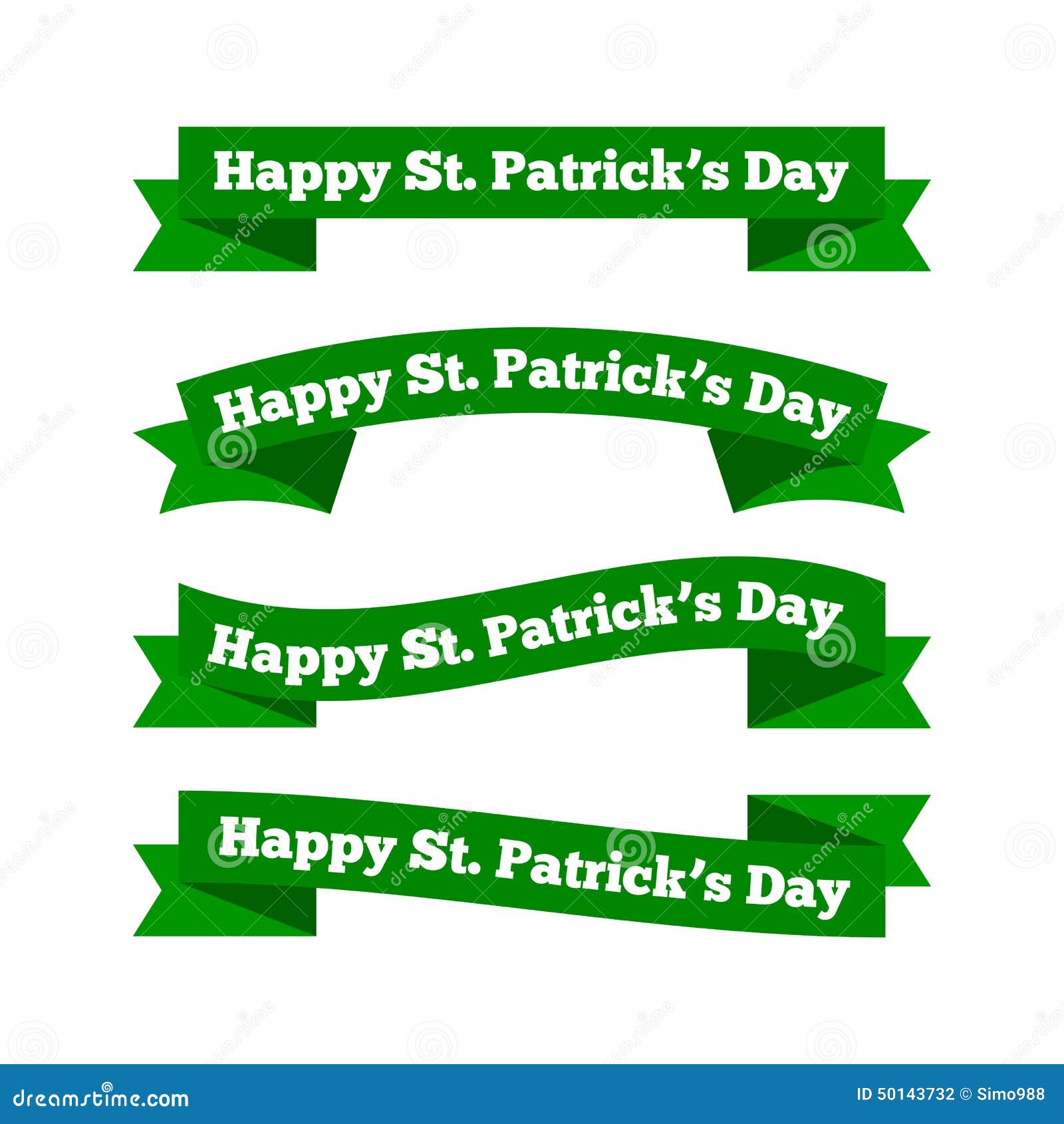 St patricks day ribbons stock vector. Illustration of flat 50143732