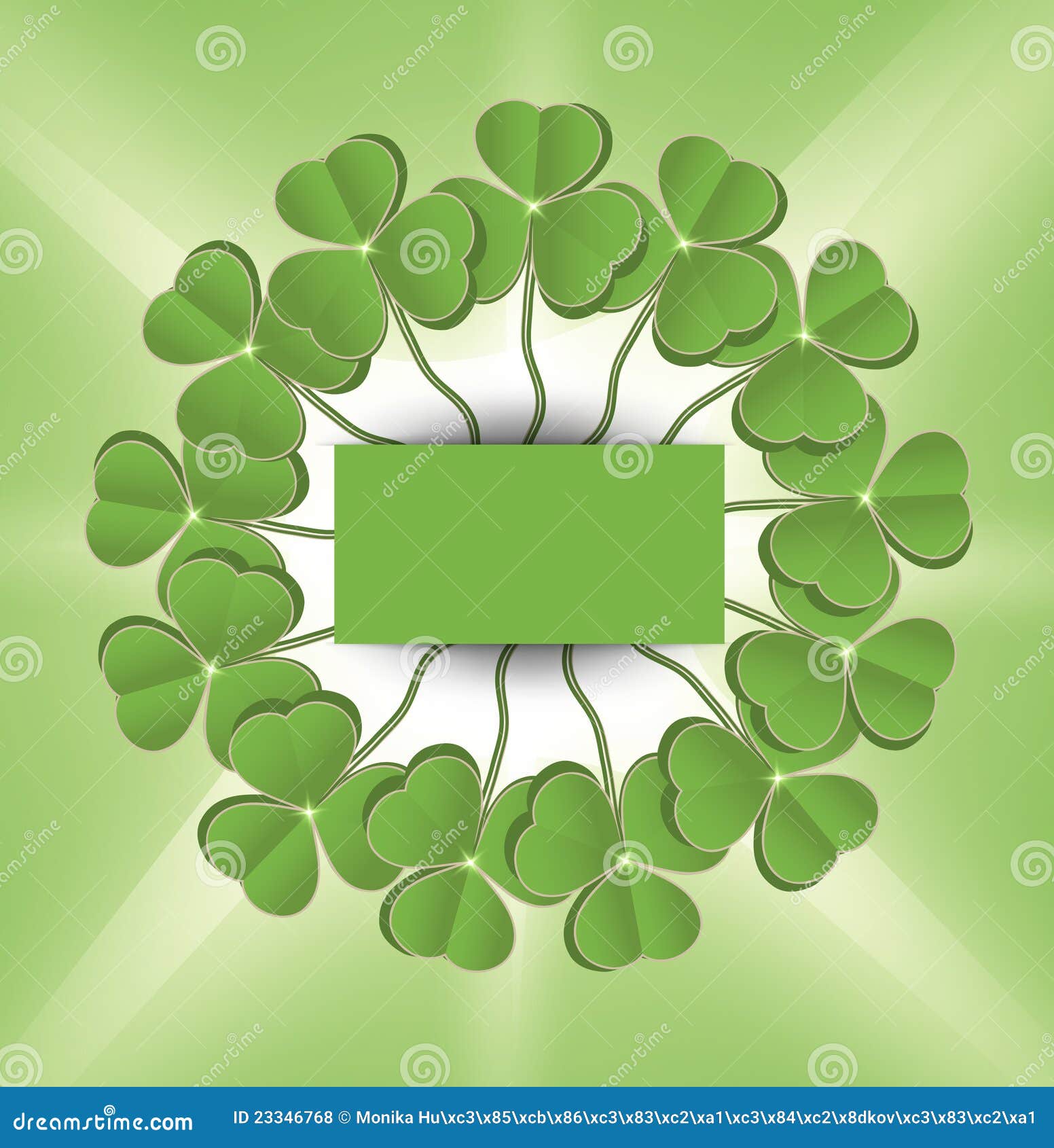 St. Patrick S Day Shamrock Circle Green Stock Illustration