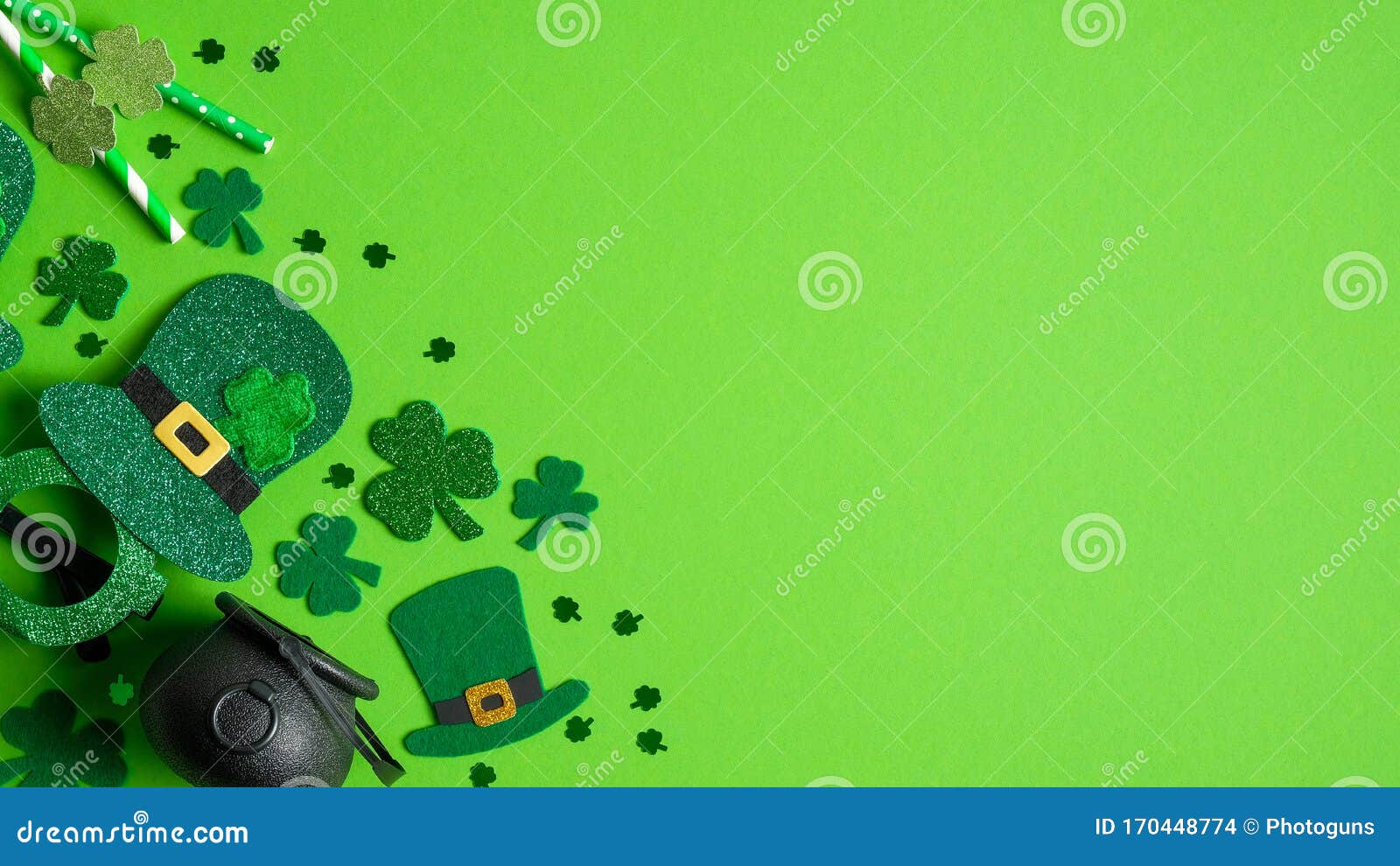 Laeacco 8x6.5ft St.Patricks Day Backdrops Vinyl March 17th Radio Clock Green Hat Lucky Clover Background Ireland Traditional Festival Event Photo Studio Community Activities Luck Banner Hope 