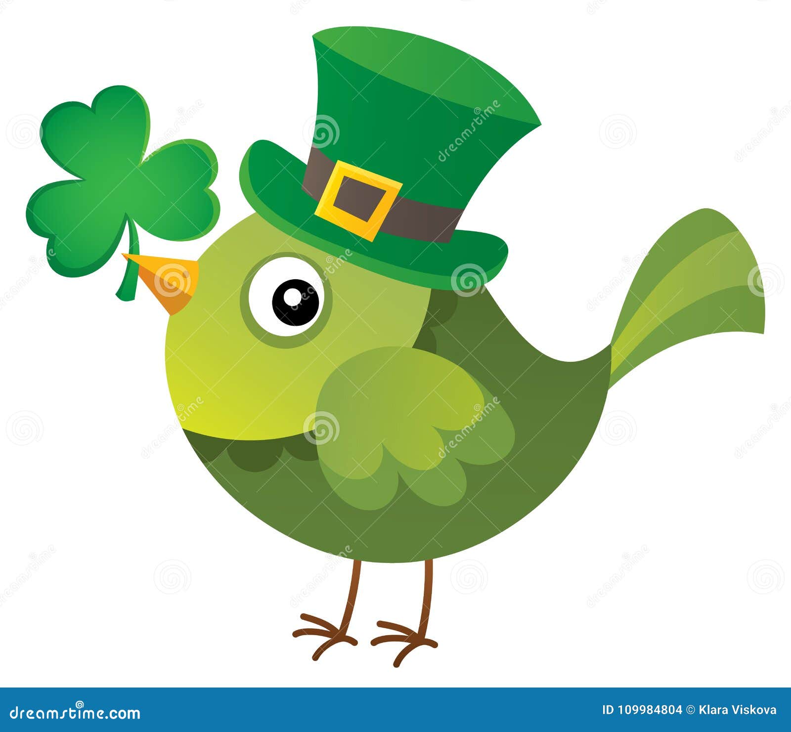 St Patricks Day Theme with Bird Image 1 Stock Vector Illustration of