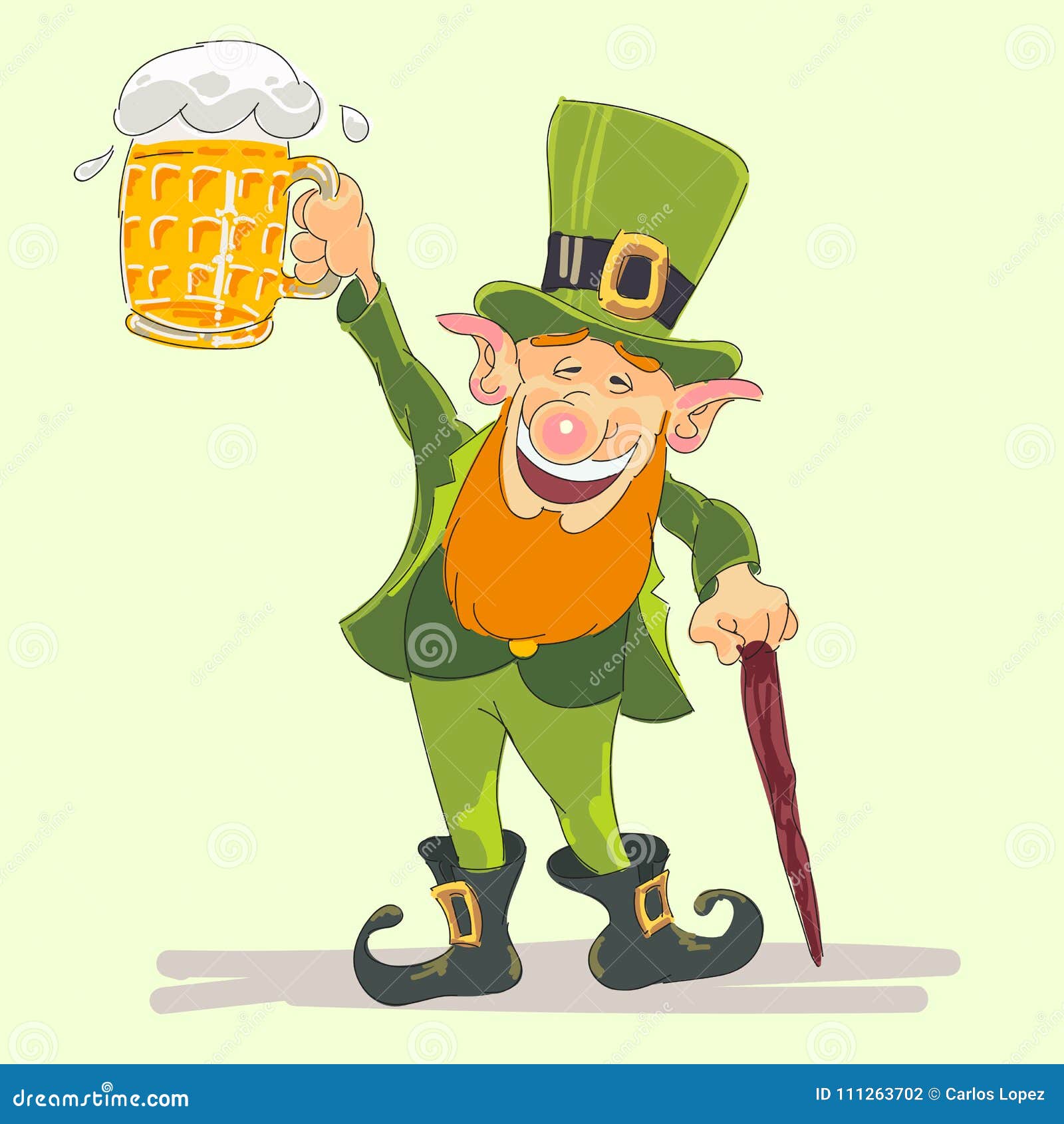St Patricks Kabouter Met Bier Vector Illustratie - Illustration Of Affiche,  Blad: 111263702