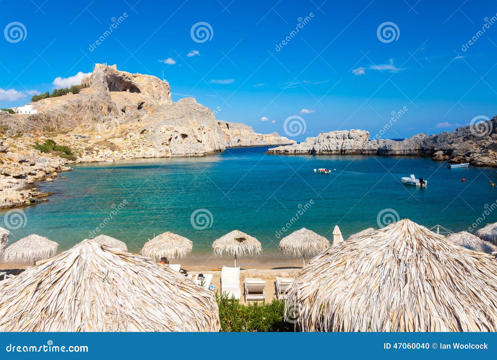 Schöne Bucht an St. Pauls Bay Lindos Rhodes Greece Europa