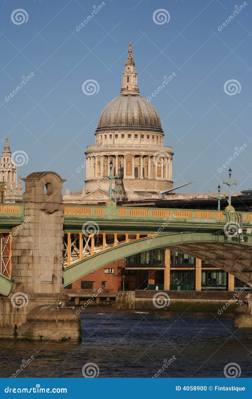 St Pauls Cathedral and Bridge Stock Photo Image of water, heritage