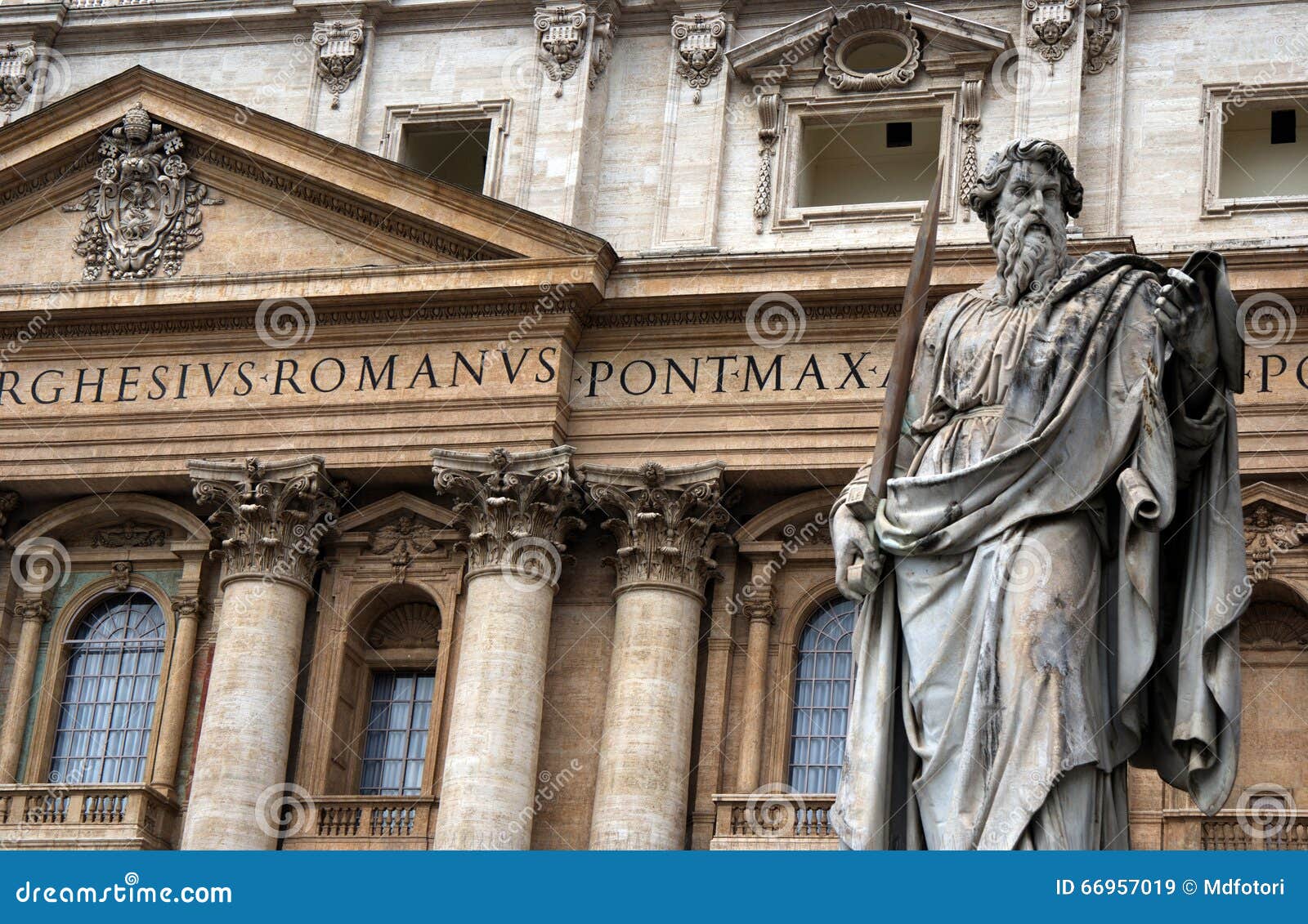 St Peter Statue in Front of St Peter S Basilica in Vatican Editorial Stock Image Image of