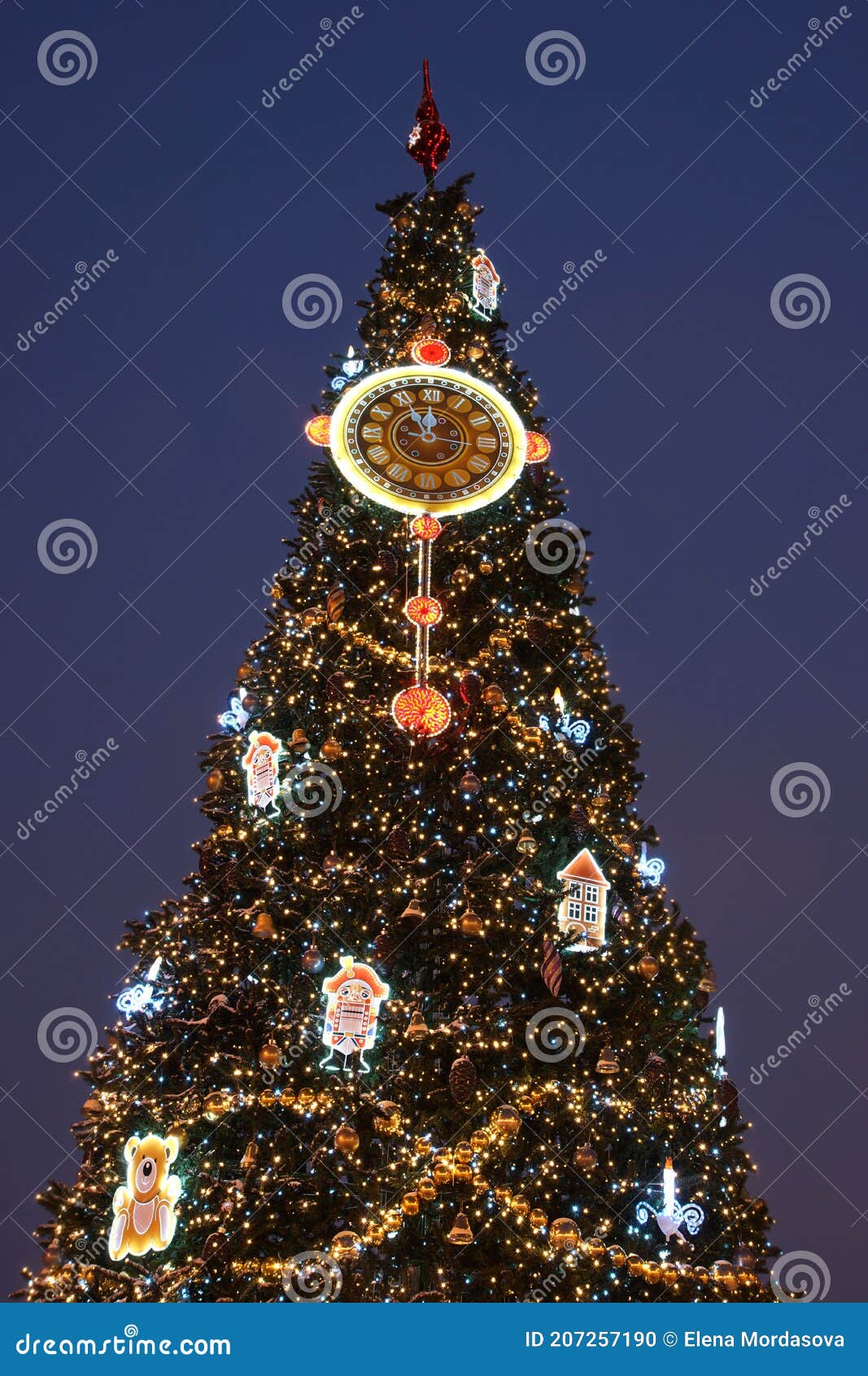 St. Petersburg in Christmas Holidays. Decorated Christmas Tree Stock