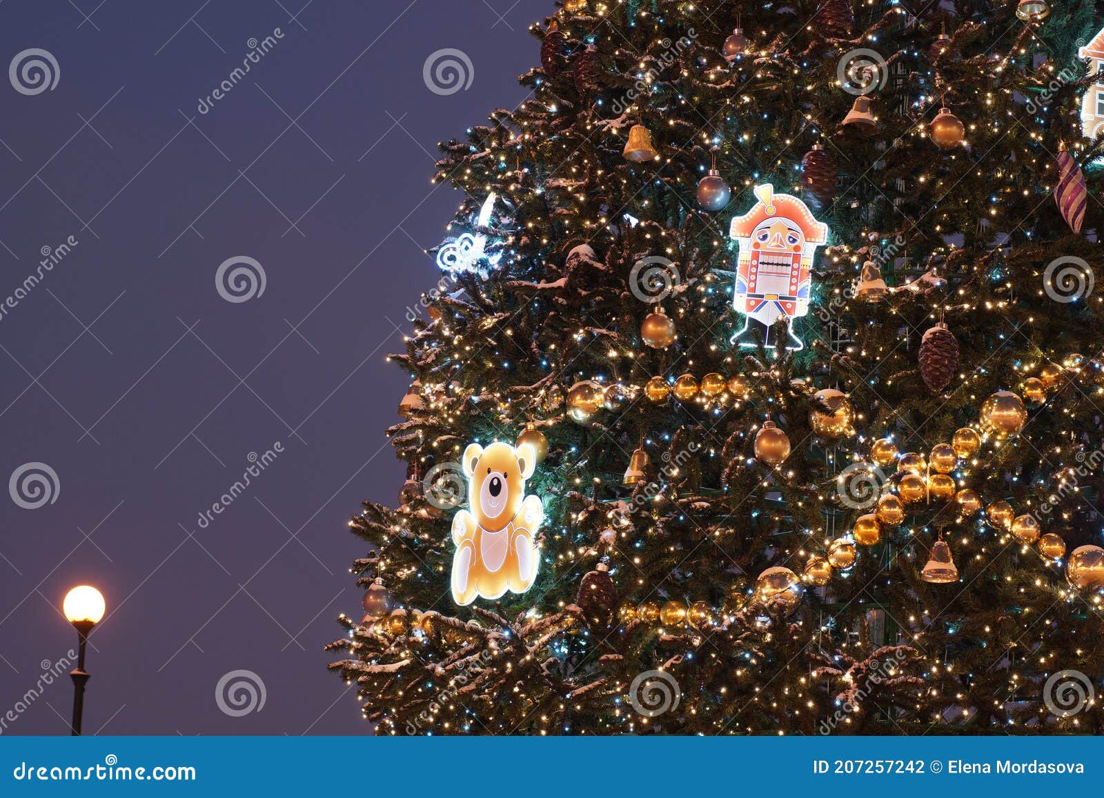 St. Petersburg in Christmas Holidays. Decorated Christmas Tree Stock