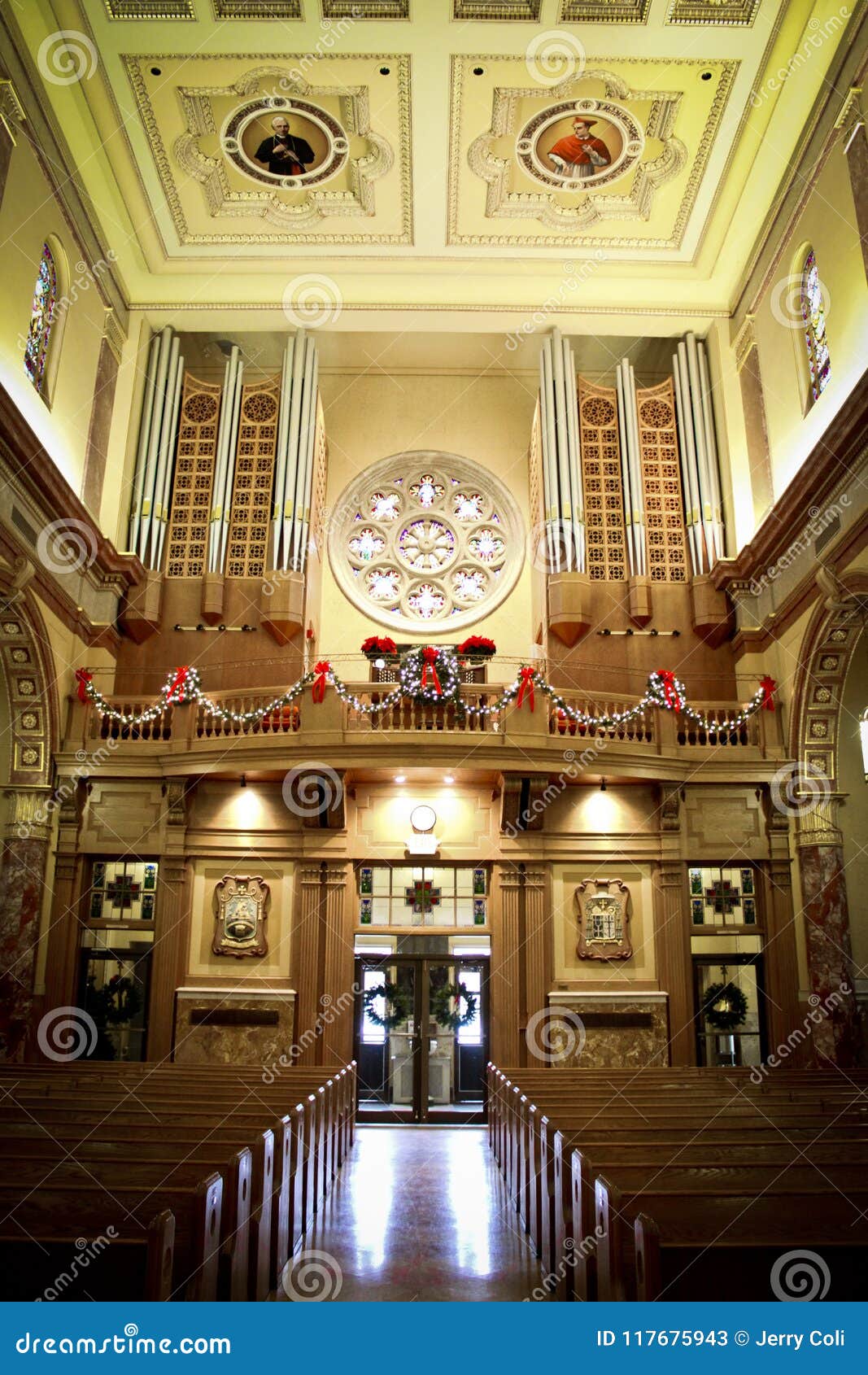St. Rocco`s Church, Johnston, RI, Decorated for Christmas Editorial