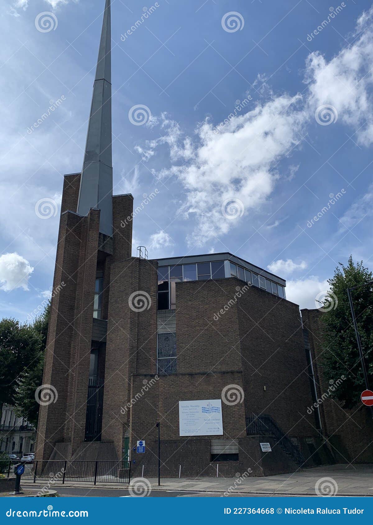 St Saviour's Is A Striking, Angular And Soaring 1976 Brick Church Adjacent To Warwick Avenue Underground Station In London Editorial Stock Photo - Image Of Flats, England: 227364668