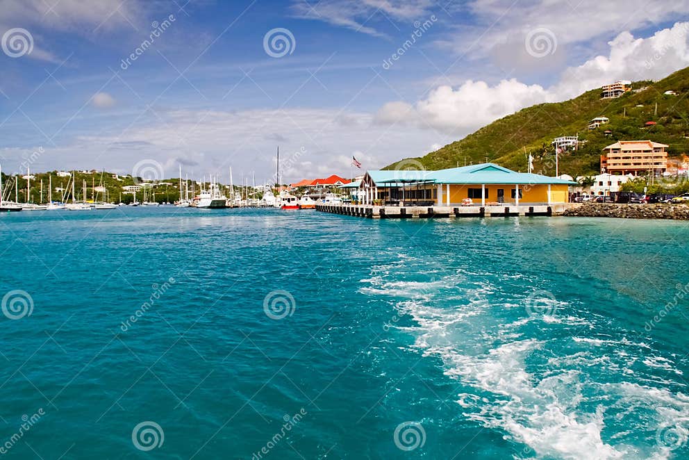 St. Thomas, USVI Leaving Red Hook Ferry Terminal Editorial Stock