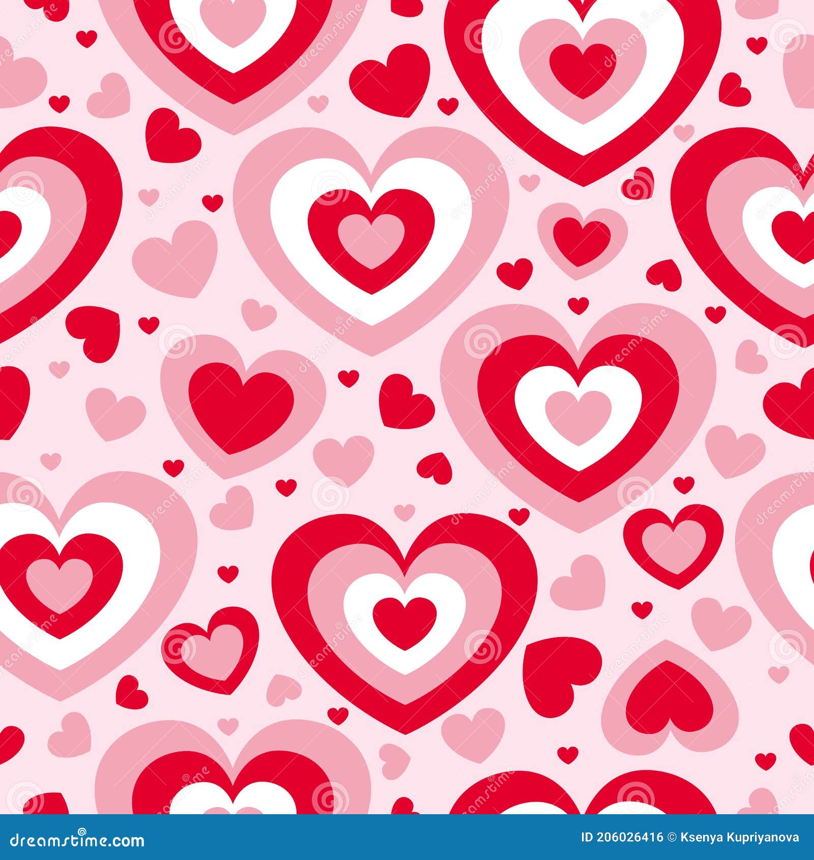 St Valentineâ€™s Day. Seamless Pattern with Red and Pink Hearts. Pink  Background. Decorative Ornament. Love and Romance Stock Vector -  Illustration of decoration, clothes: 206026416
