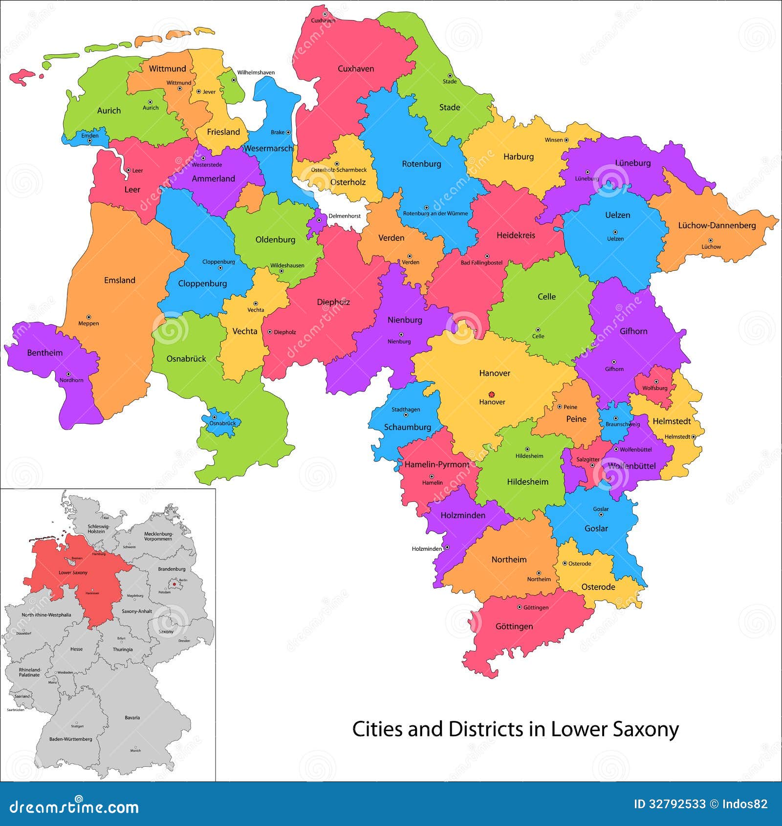 nedersaksen duitsland kaart Staat Van Duitsland   Nedersaksen Vector Illustratie   Illustratie 