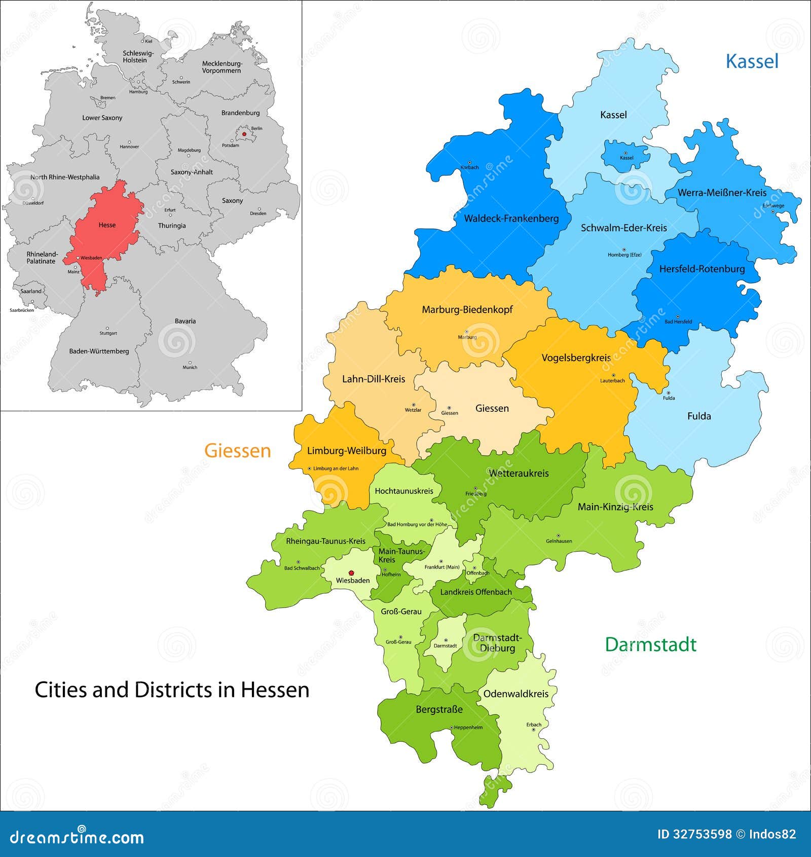  Staat Von Deutschland  Hessen Lizenzfreie Stockfotos 