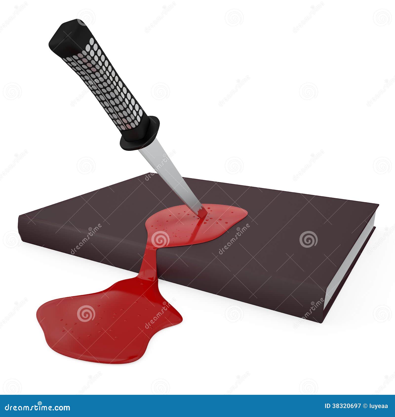 Stabbed Book and Bleeding, 3D Stock Illustration Illustration of