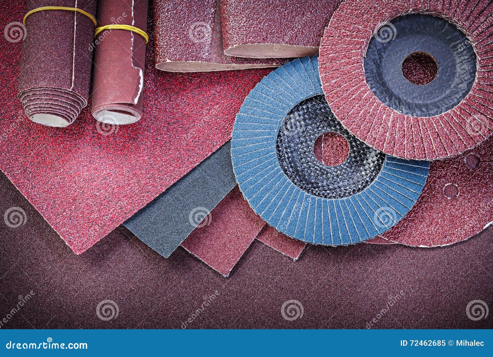 Stack of Abrasive Tools on Polishing Sheet Stock Image Image of