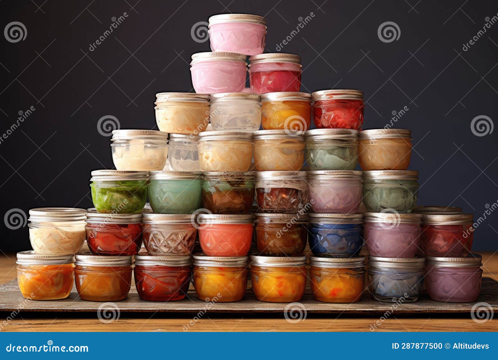 Stack of Baby Food Jars with Various Flavors Stock Illustration Illustration of organic, puree