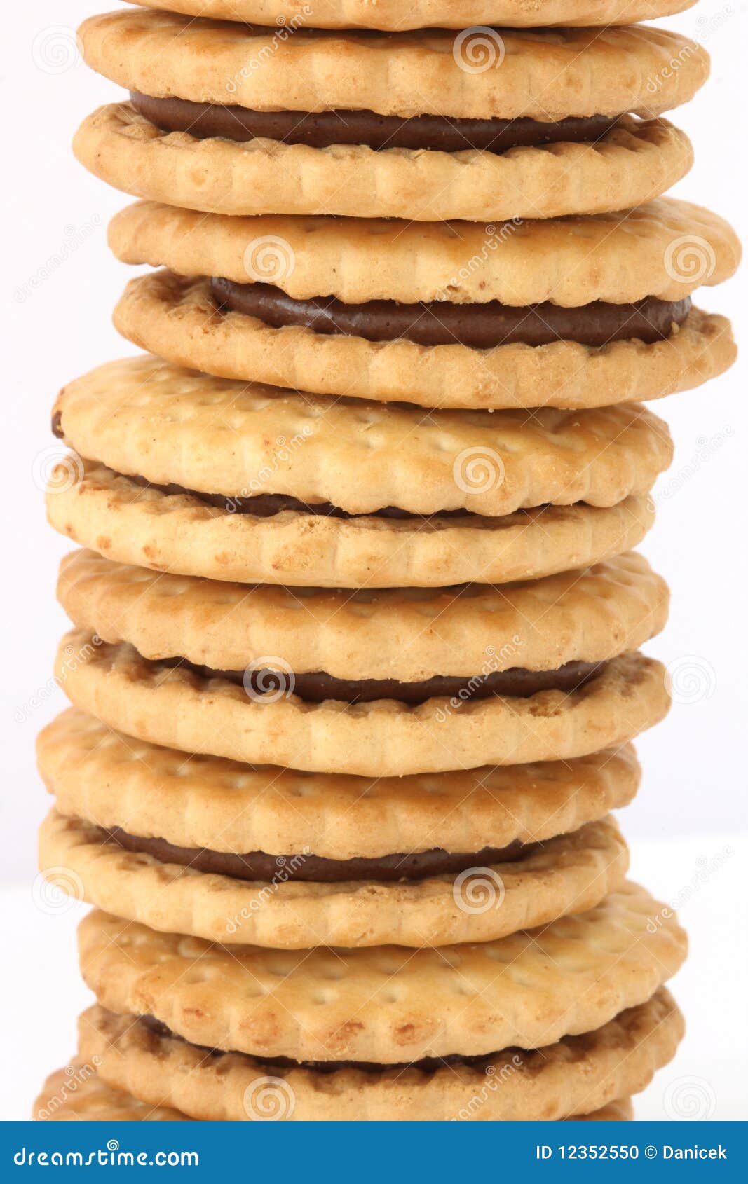 Stack Of Biscuits With Chocolate Filling Stock Photo Image 12352550