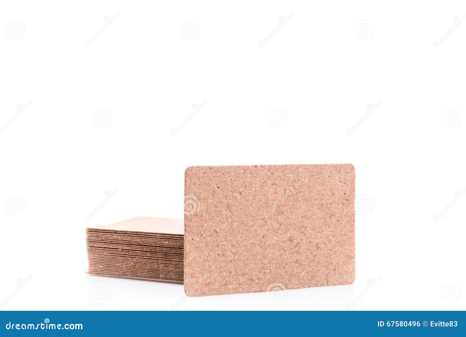 Stack of Blank Business Card on White Background. Stock Photo Image