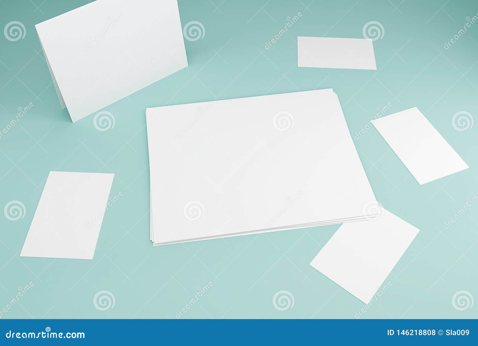 Download Stack Of Blank White Paper Sheets Mock Up On Blue Background Stock Illustration Illustration Of Presentation Mockup 146218808 Yellowimages Mockups