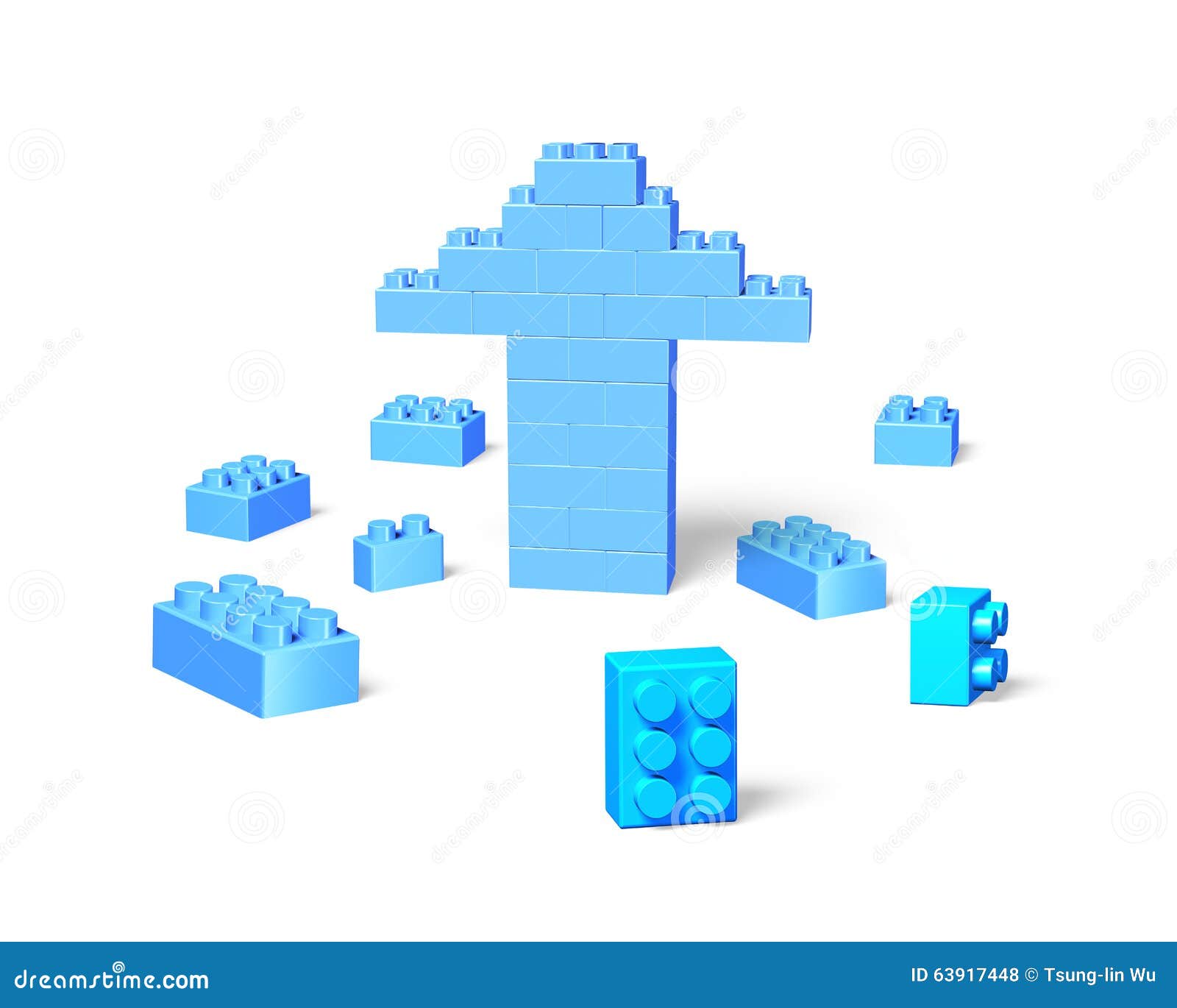 Stack Blocks in Arrow Up Shape Stock Illustration Illustration of