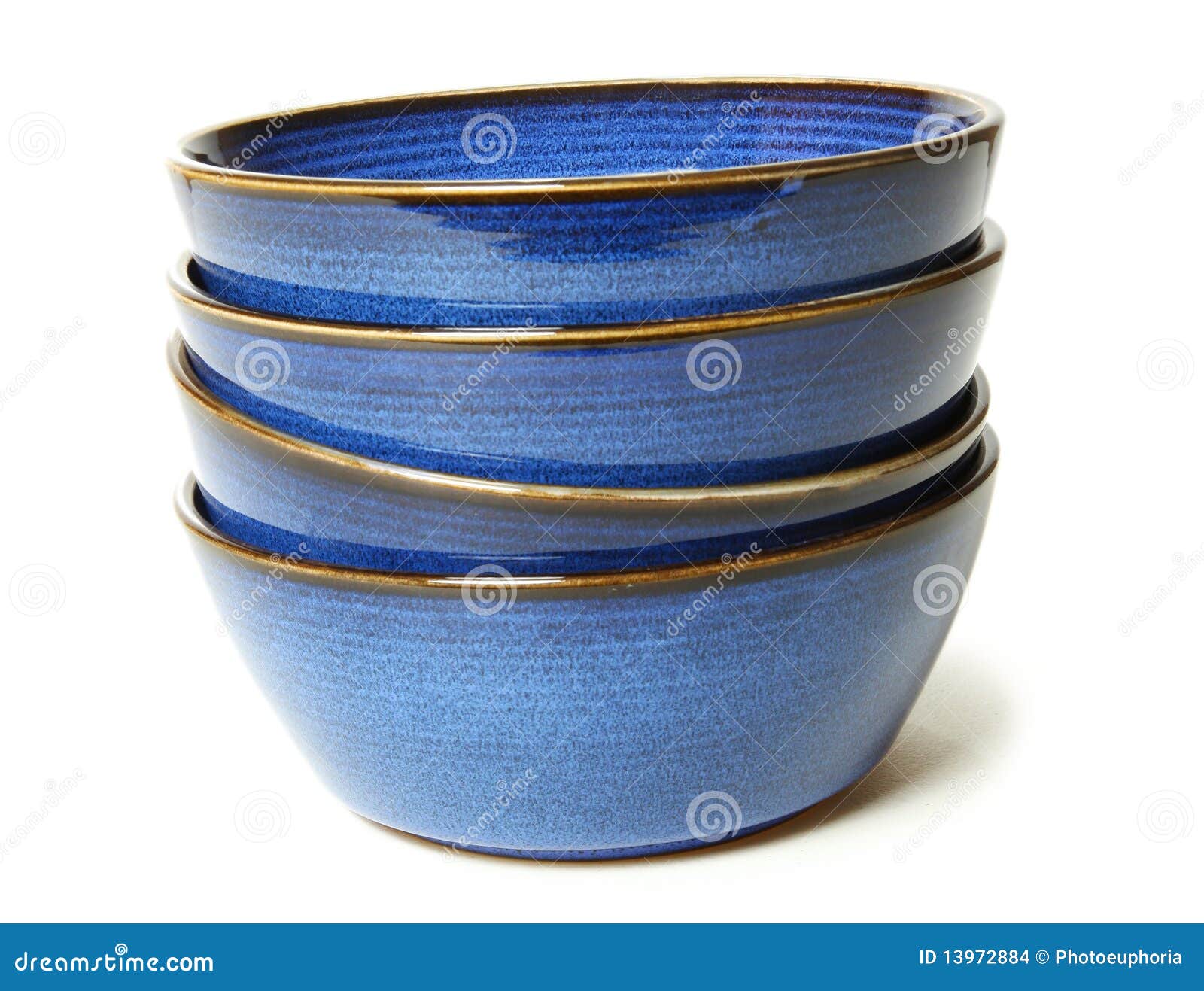 Stack of Blue Bowls stock photo. Image of dishes, plate 13972884