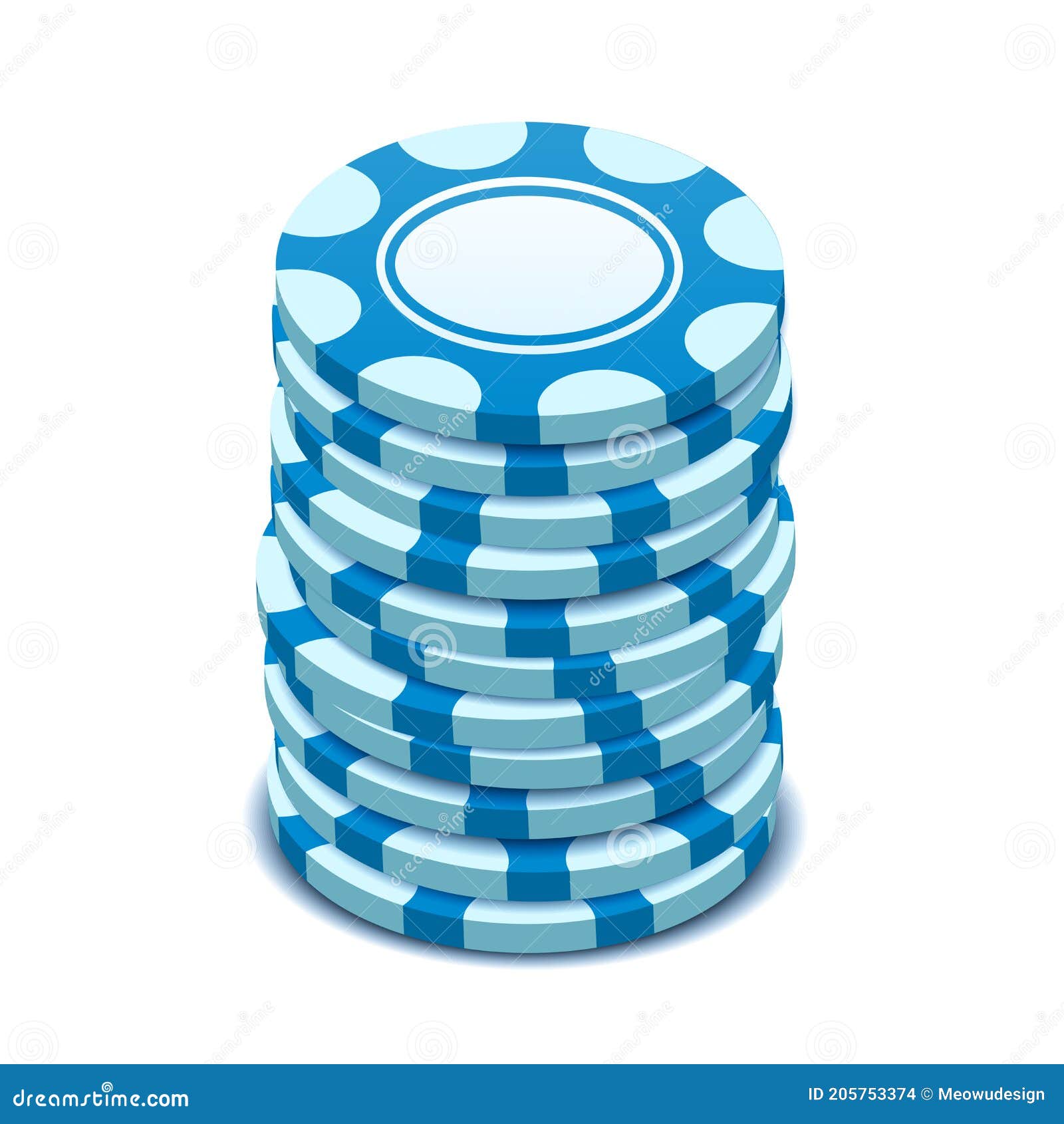 Blue Chips, Vector Illustration in Isometric Style Stock Vector